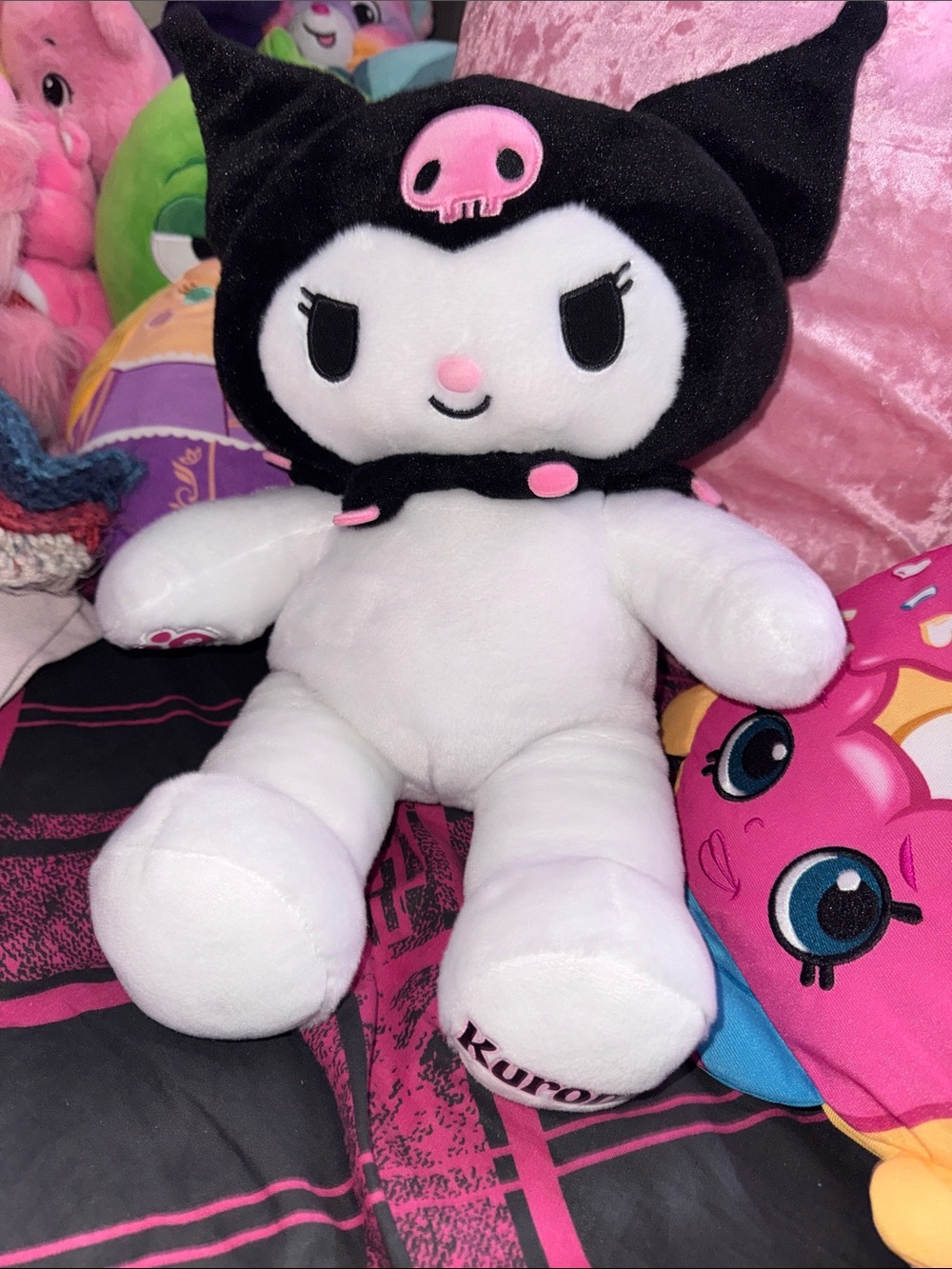 Build a bear kuromi Plush Toy - White and Black Soft Stuffed Character